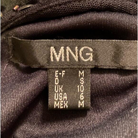 New MNG From Mango Dress Women’s Size 6 Asymmetrical Black Glitzy Evening Gown - Picture 9 of 16